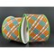 2.5" White Satin Busy Plaid Ribbon: Teal, Lime and Orange (10 Yards)